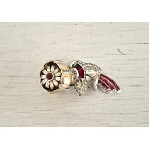 CORO 1938 Gene Verrecchio Quivering Camellia Rhinestone Art Deco Fur Dress Clip